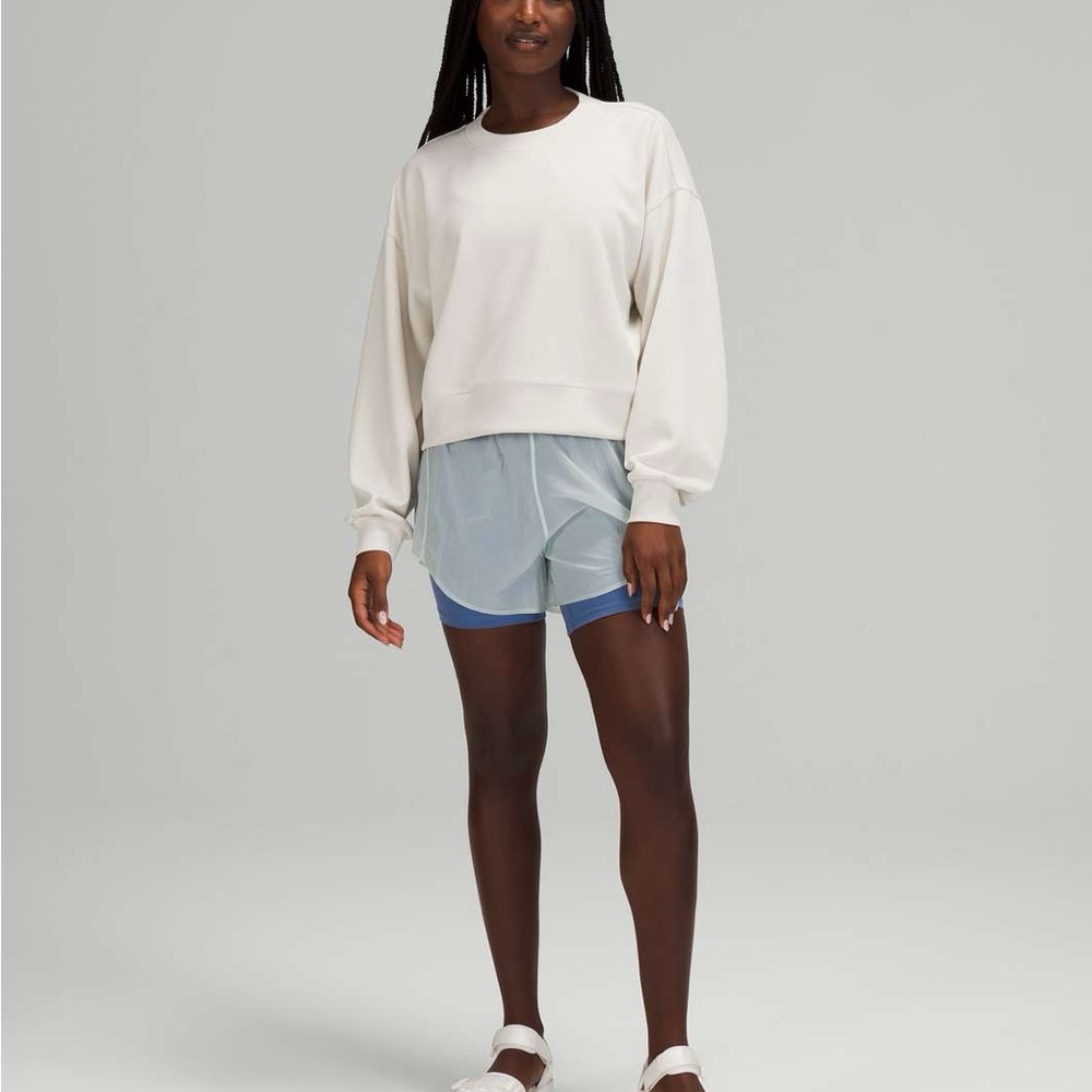 Lululemon Perfectly Oversized Cropped Crew in white opal